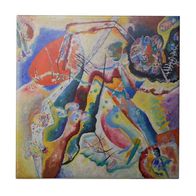 Wassily Kandinsky Red Classic Abstrakt Art Kakelplatta (Framsidan)