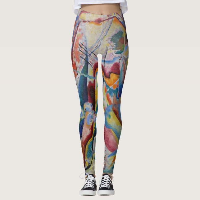 Wassily Kandinsky Red Classic Abstrakt Art Leggings (Framsida)