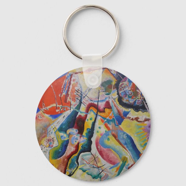 Wassily Kandinsky Red Classic Abstrakt Art Nyckelring (Framsida)