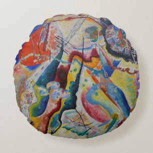Wassily Kandinsky Red Classic Abstrakt Art Rund Kudde