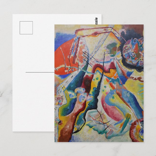 Wassily Kandinsky Red Classic Abstrakt Art Vykort (Fram/baksida)