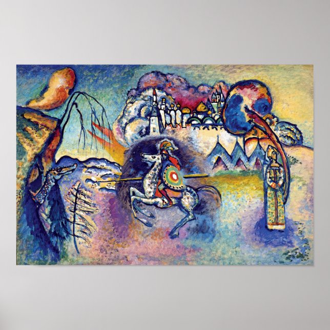 Wassily Kandinsky - Saint George och Horsperma Poster (Framsidan)