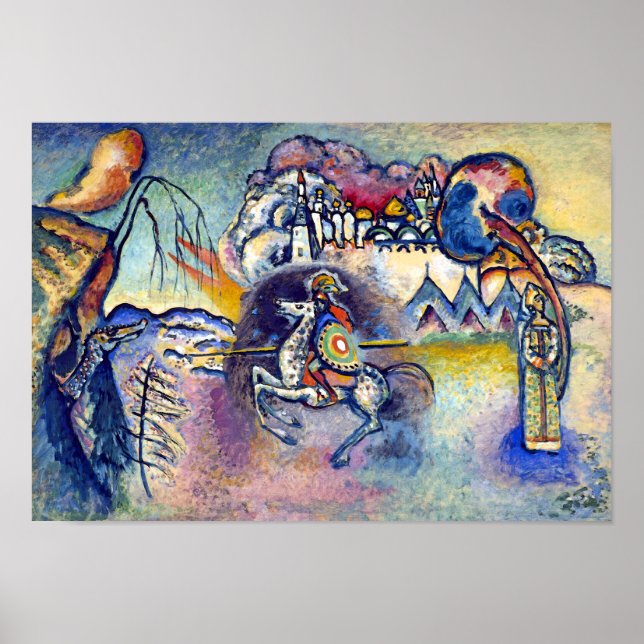 Wassily Kandinsky - Saint George och Horsperma Poster (Framsidan)