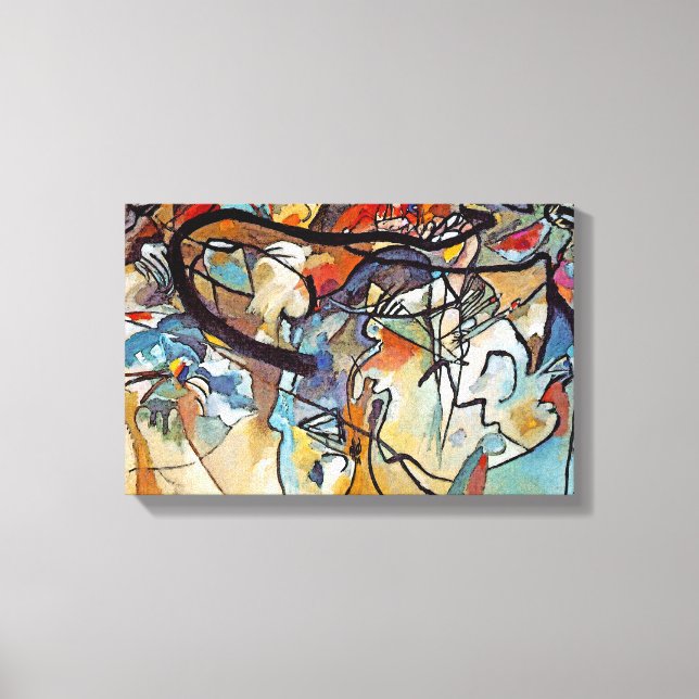 Wassily Kandinsky - Sammansättning 5 Abstrakt Art Canvastryck (Framsida)