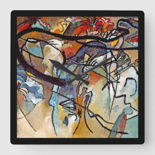 Wassily Kandinsky - Sammansättning 5 Abstrakt Art Fyrkantig Klocka