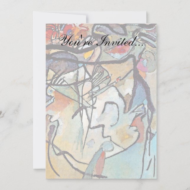 Wassily Kandinsky - Sammansättning 5 Abstrakt Art Inbjudningar (Framsida)