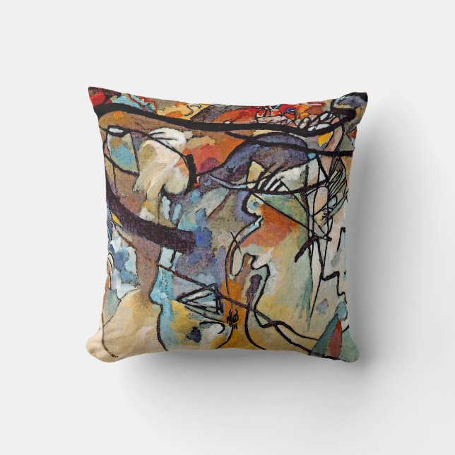 Wassily Kandinsky - Sammansättning 5 Abstrakt Art Kudde (Framsida)