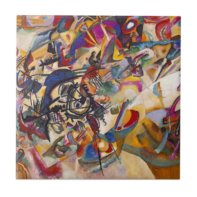 Wassily Kandinsky - Sammansättning 7 Abstrakt Art Kakelplatta (Framsidan)