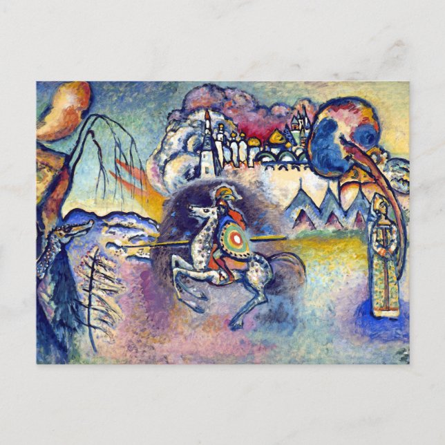 Wassily Kandinsky - Sankt Görgen & Ryttare Vykort (Framsida)