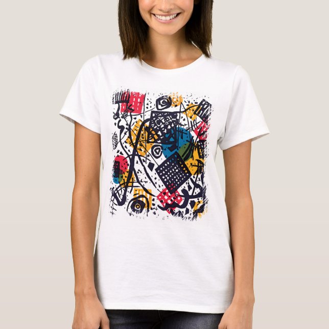 Wassily Kandinsky - Small Worlds V Abstrakt Art Tee Shirt (Framsida)