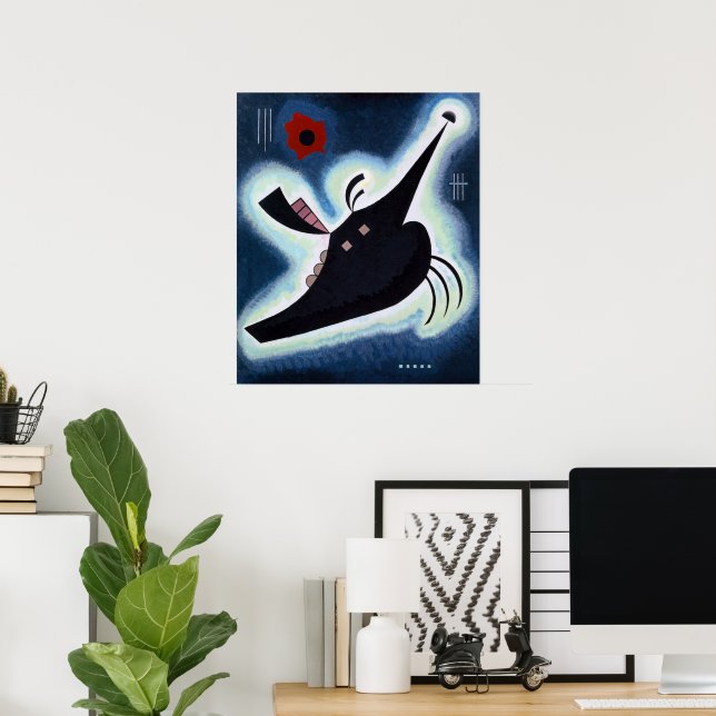 Wassily Kandinsky - Spetsigt svart. Poster (Hemmakontoret)