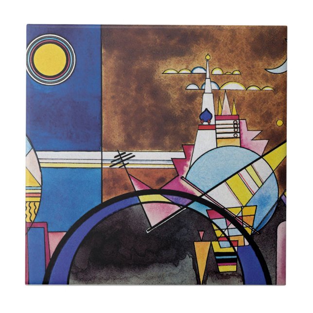 Wassily Kandinsky - Stora Porten I Kiev Abstrakt Kakelplatta (Framsidan)