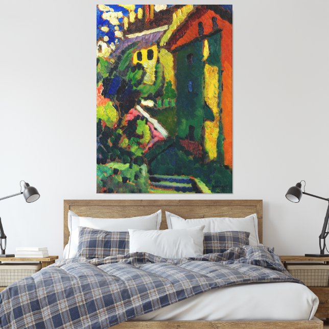 Wassily Kandinsky - Treppe zum Schloss (Murnau) Canvastryck (Insitu (sovrum))