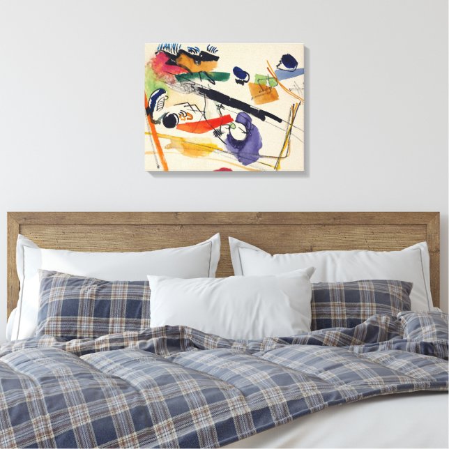 Wassily Kandinsky - Utan titel (1913) Canvastryck (Insitu (sovrum))