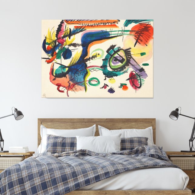 Wassily Kandinsky - Utkast till 'Komposition II' Canvastryck (Insitu (sovrum))