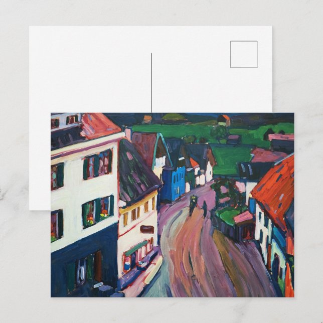 Wassily Kandinsky, Vibrant Cityscape Classic Vykort (Fram/baksida)