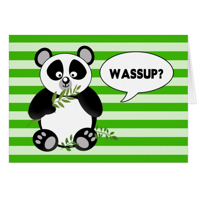 WASSUP - Hi - Panda Bear - Humor Hälsningskort (Framsidan Horizontal)