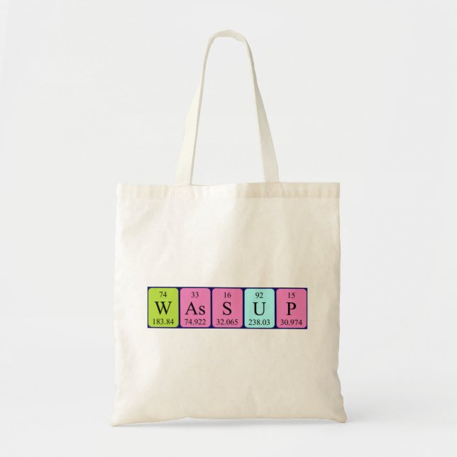 Wassup Periodisk bord ord tote bag Tygkasse (Framsidan)