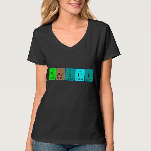 Wassup Periodisk skjorta bord ord Tee Shirt (Framsida)