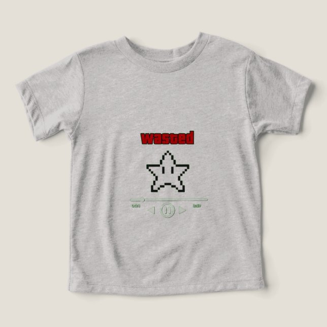 “Wasted Star” Retro Gamer Kids Tee  (Design Framsida)