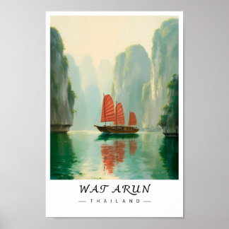 Wat Arun Bangkok Thailand Väggkonst, Tempelscen Poster
