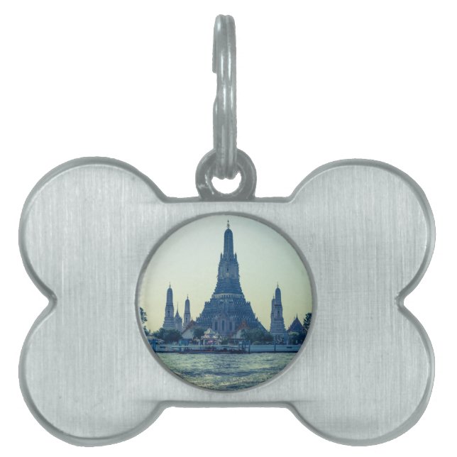 Wat Arun-tempel med River Thailand Bangkok ID-bricka Husdjur (Framsidan)
