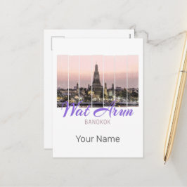 Wat Arun Temple Bangkok Thailand Sunset Souvenir Helg Vykort