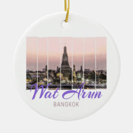 Wat Arun Temple Bangkok Thailand Sunset Souvenir Julgransprydnad Keramik