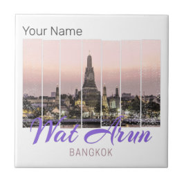 Wat Arun Temple Bangkok Thailand Sunset Souvenir Kakelplatta