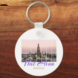 Wat Arun Temple Bangkok Thailand Sunset Souvenir Nyckelring