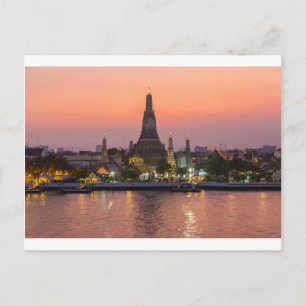 Wat Arun Temple Bangkok Thailand vid solnedgången Vykort