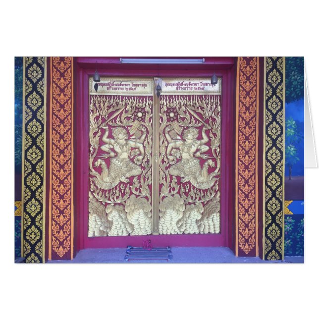 Wat hänrycker i Chiang Mai, Thailand Hälsningskort (Framsidan Horizontal)