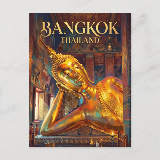 Wat Pho (Liggende Buddha) Thailand Vykort (Framsida)