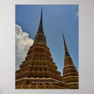 Wat Pho Stupa Pagoden Tempel Thailand Resa Poster