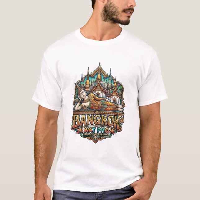 WAT PHO TEMPLET FÖR DEN LIGGANDE BUDDHA T SHIRT (Framsida)