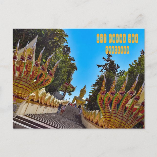 Wat Phrai Yai Big Buddha Vykort (Framsida)