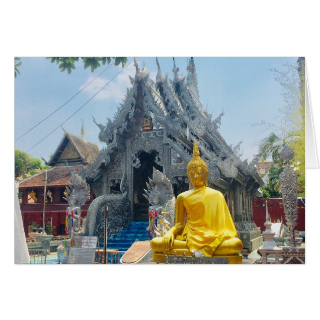 Wat Sri Suphan, Silver Temple, Chiang Mai Hälsningskort (Framsidan Horizontal)