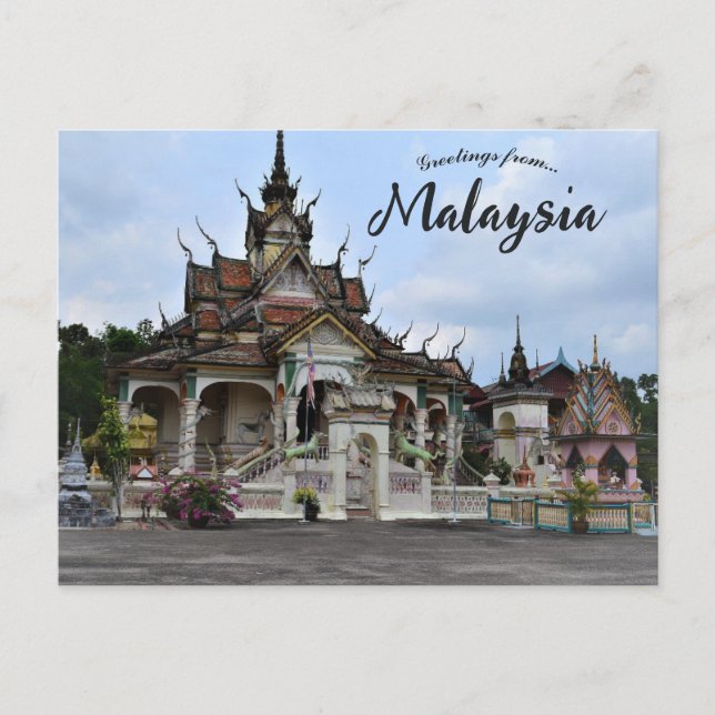 Wat Uttamaram Buddhist Temple i Malaysia Vykort (Framsida)