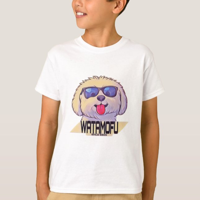 WATAMOFU Bichon Frise T-Shirt – Cute Dog Art Tee (Framsida)