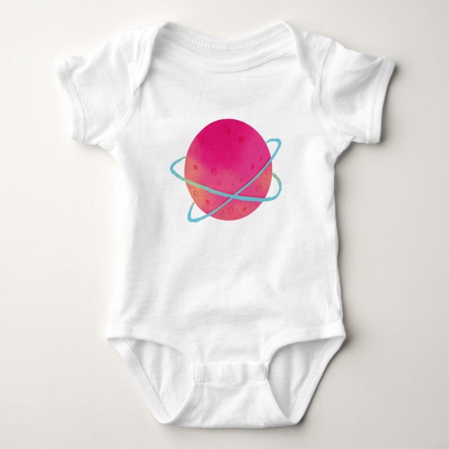 Watarcolor Rosa Planet T Shirt (Framsida)