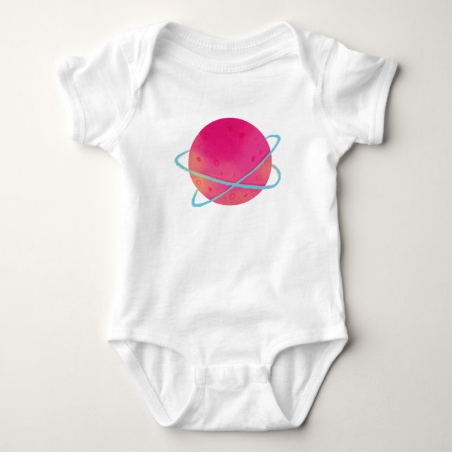 Watarcolour Rosa Planet T Shirt (Framsida)