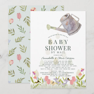 Watcan Blommigt Garden Baby Shower by Mail Inbjudningar