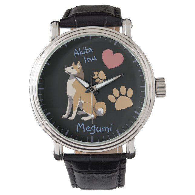 Watch Akita Inu Herren Armbanduhr Armbandsur (Framsida)
