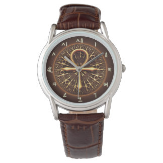 WATCH - EGYPTIAN ANKH GOLDEN ORNAMENT ARMBANDSUR