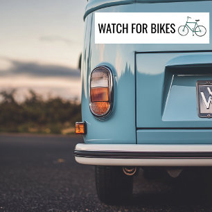 WATCH FOR BIKES Cute Grönt Bicycle Bildekal