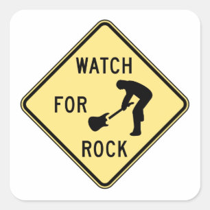 WATCH FOR STEN-rock and roll/Music/indie/metall Fyrkantigt Klistermärke