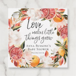 Watch Me Grow | Citrus Baby Shower Favor-märke Gåvor Etiketter