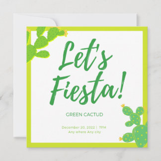 Watch Me Grow Green Cactus Succulent Fiesta Favor Inbjudningar