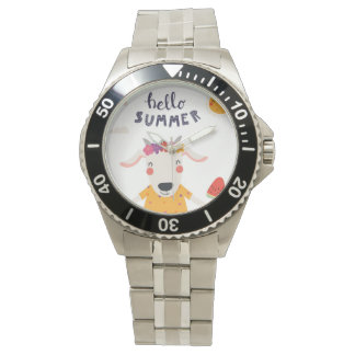 Watch montre Hello summer bracelet inoxydable Armbandsur