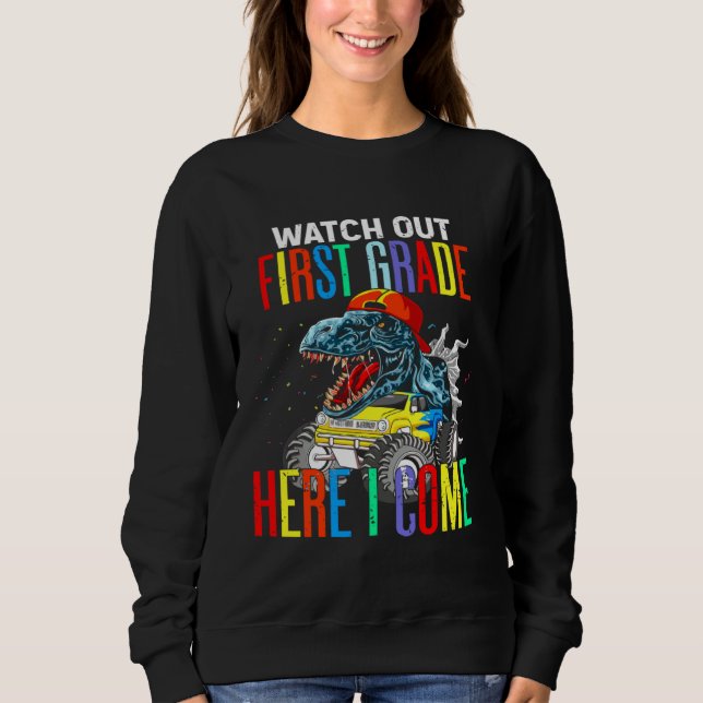 Watch Out First Grade Here I Come Dinosaurs Back T T Shirt (Framsida)